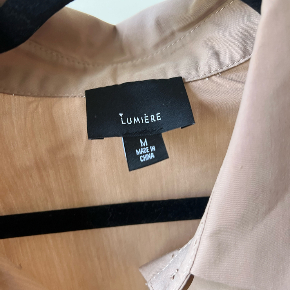Cropped khaki button-down - Picture 2 of 3